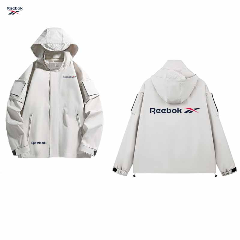 Mountain Biking Rain Jacket - Reebok logo hooded zipper jacket -