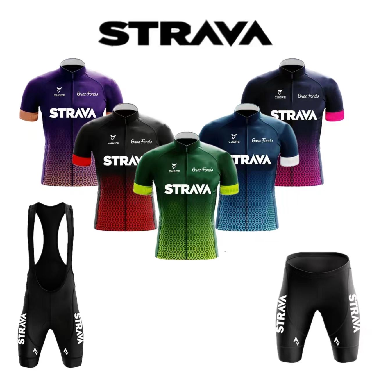 Mountain Biking Jerseys Men - Strava Jersey Set Men's Bib Shorts