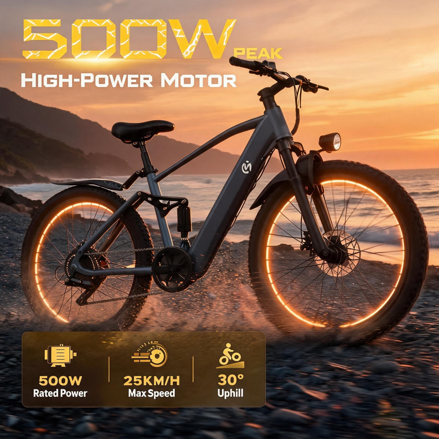 Mountain Biking Gifts - Electric Mountain Bike, 500W Motor, Hybrid