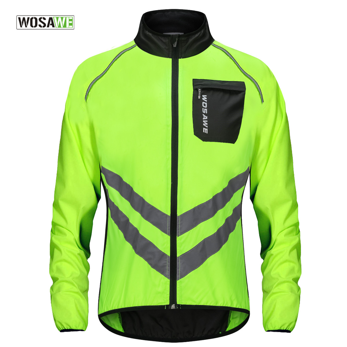 Mountain Biking Rain Jacket - WOSAWE Cycling Rain Jacket High Visibility