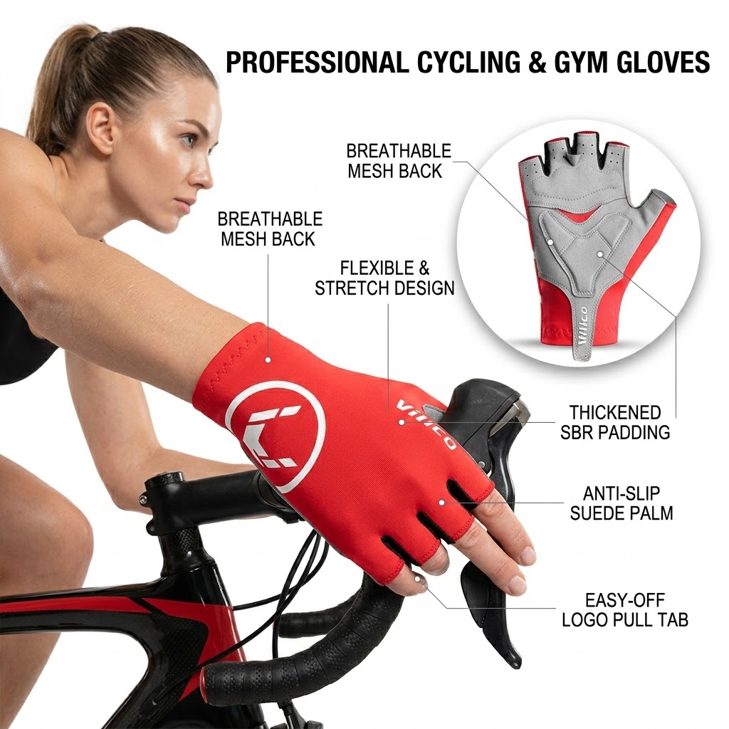 Mountain Biking For Fitness - Cycling gloves Men Women Half Finger