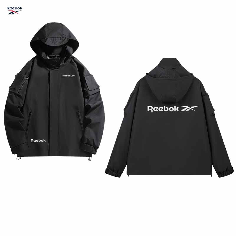 Reebok logo hooded zipper jack - Mountain Biking Rain Jacket ulasan dan harga