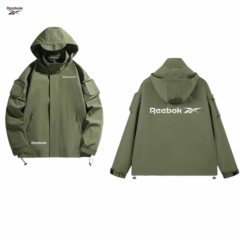 Reebok logo hooded zipper jack - Mountain Biking Rain Jacket ulasan dan harga
