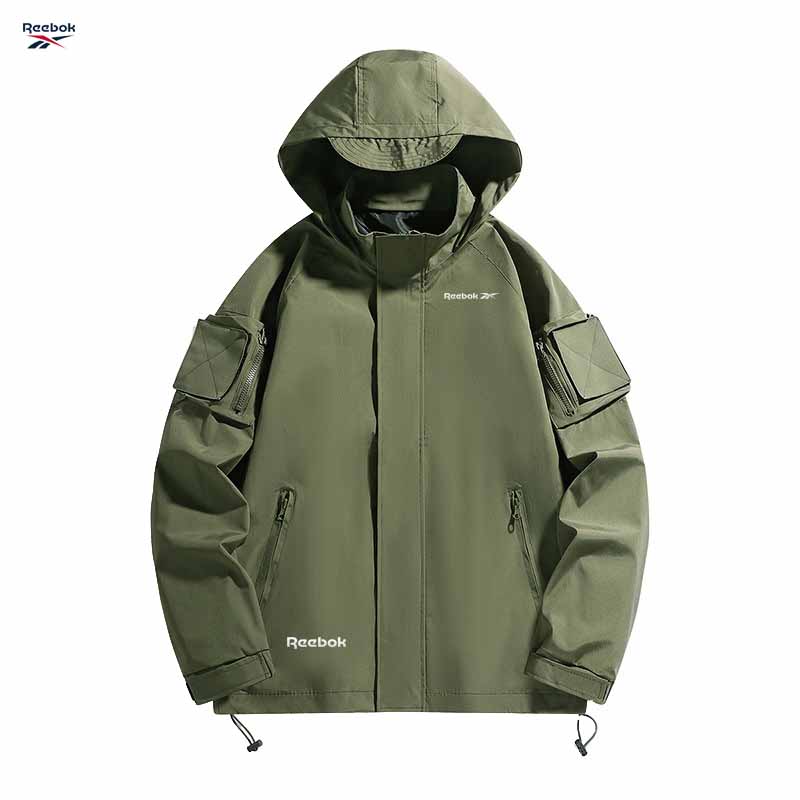 Reebok logo hooded zipper jack - Mountain Biking Rain Jacket ulasan dan harga