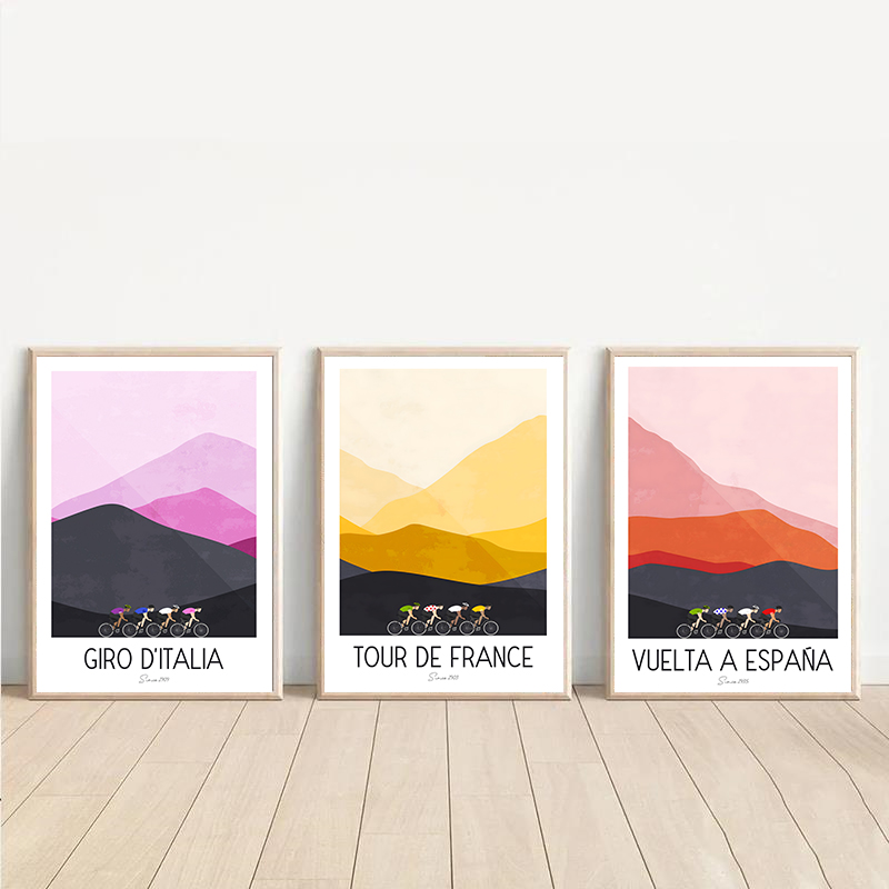 Watercolor Cycling Race Cyclis - Mountain Biking Pictures ulasan dan harga