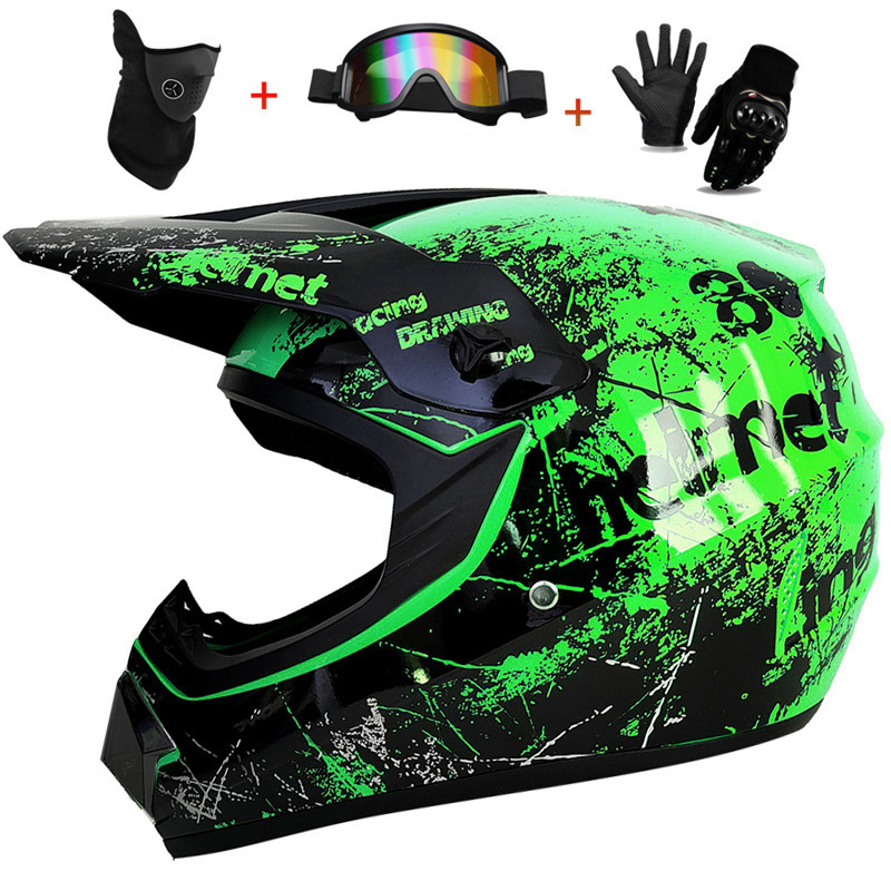 3Pcs Kids Off-Road Full Helmet - Mountain Biking Helmet Kids ulasan dan harga
